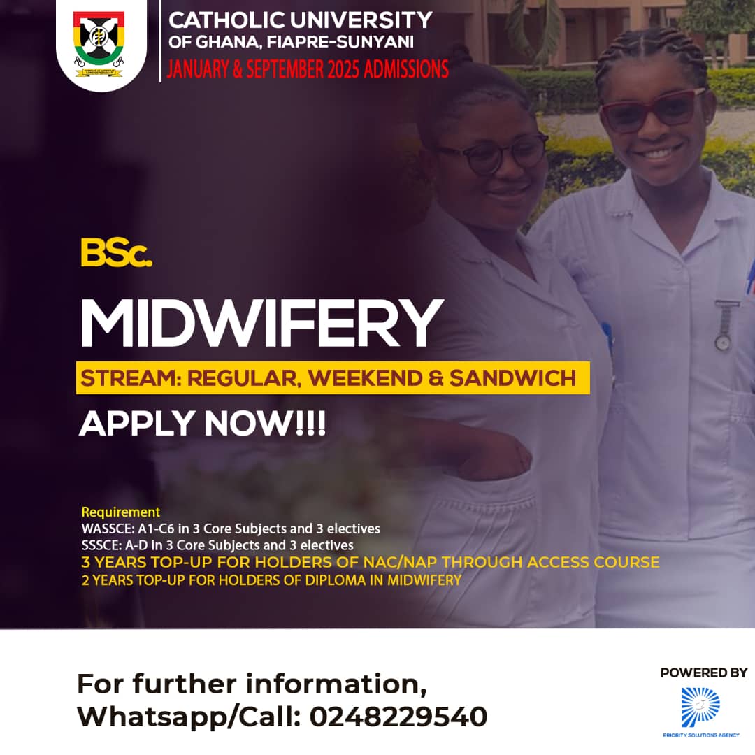 CUG 2025 Admissions: BSc Midwifery (Regular, Weekend & Sandwich Streams)