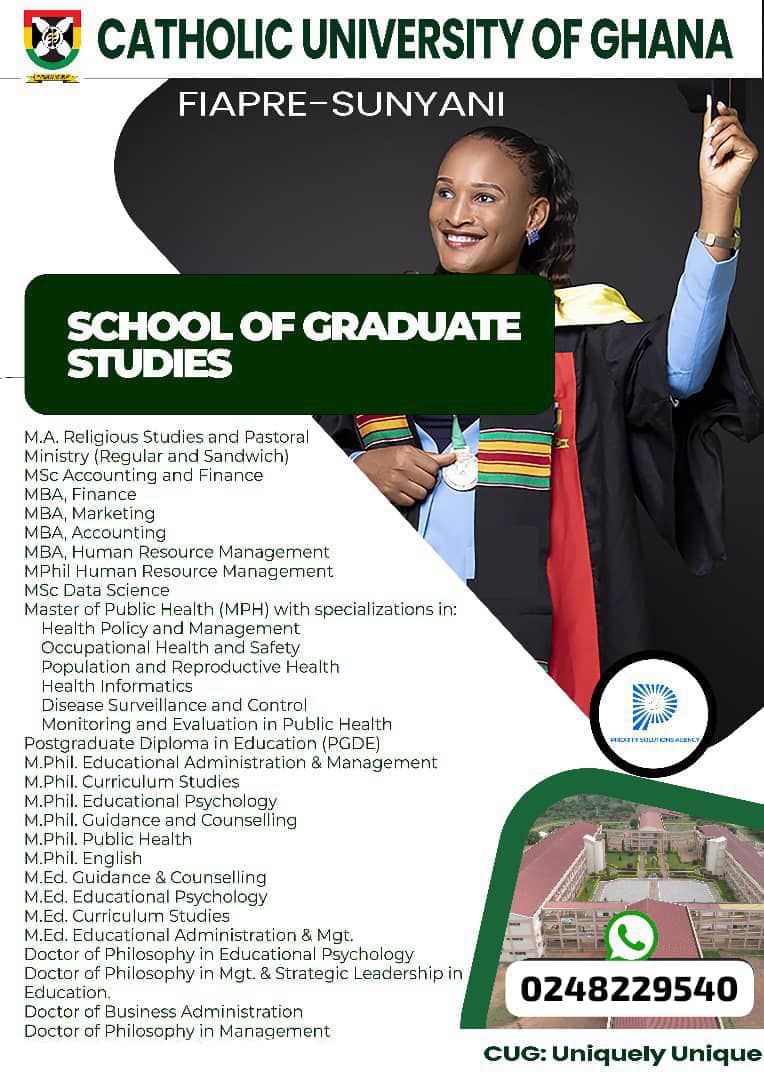 School of Graduate Studies - Catholic University of Ghana