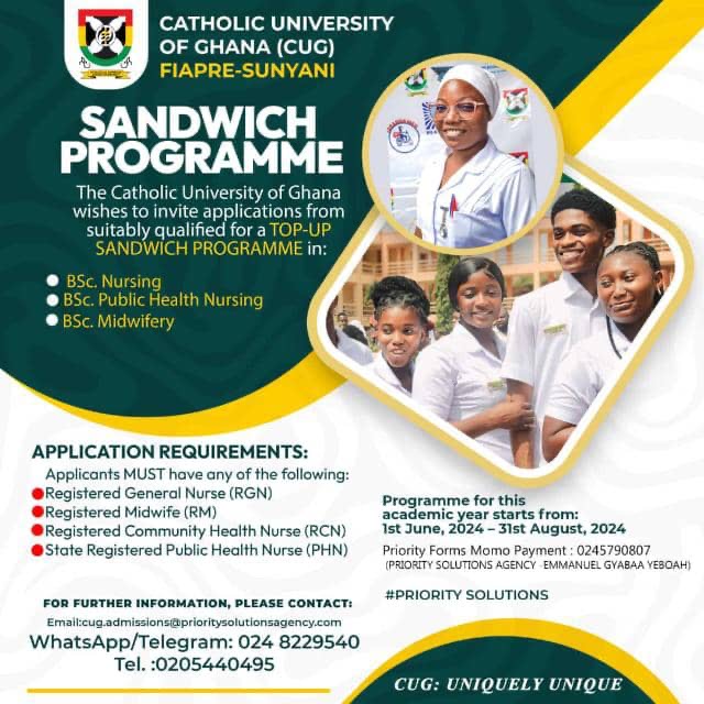 Top-Up Sandwich Programme at Catholic University of Ghana – CUG .